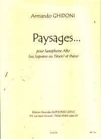 Ghidoni Paysages Alto Or Tenor Sax & Piano Sheet Music Songbook
