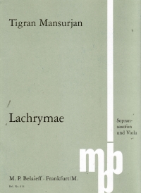 Mansurian Lachrymae Soprano Saxophone/viola Score Sheet Music Songbook