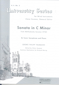 Telemann Sonata C Minor Voxmann Tenor Sax & Piano Sheet Music Songbook