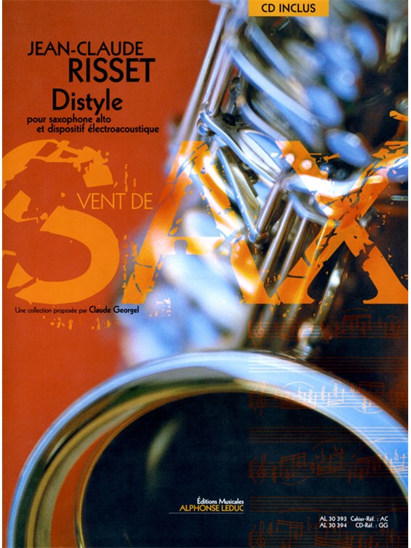 Risset Distyle Alto Saxophone & Electronics + Cd Sheet Music Songbook