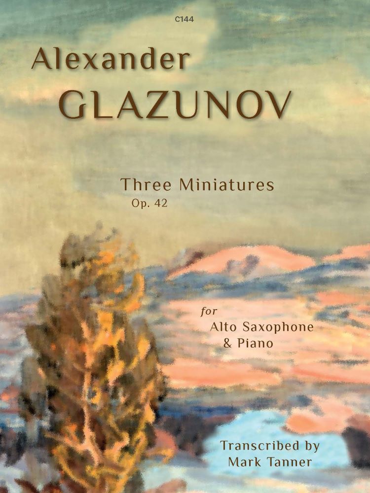 Glazunov Three Miniatures Op42 Alto Sax & Piano Sheet Music Songbook