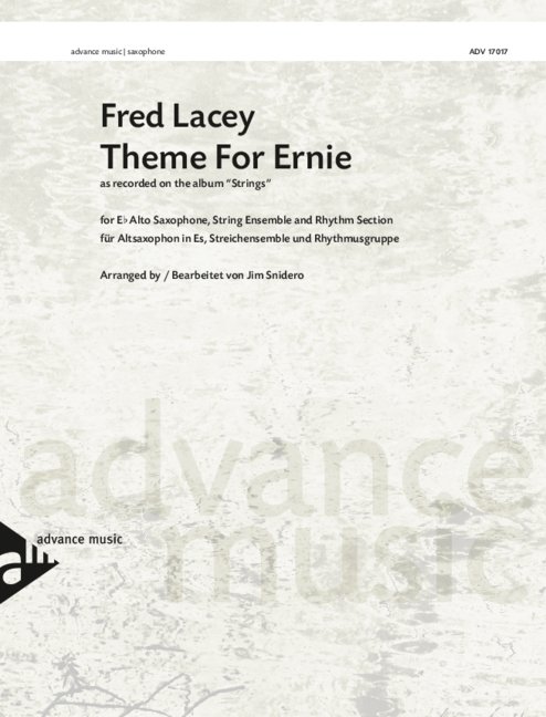 Lacey Theme For Ernie Alto Sax, Strings & Rhythm Sheet Music Songbook