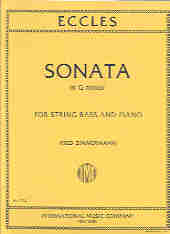 Eccles Sonata Gmin Double Bass Sheet Music Songbook