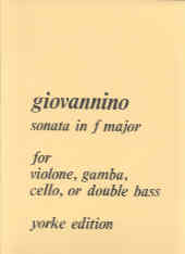 Giovannino Sonata F Double Bass Sheet Music Songbook