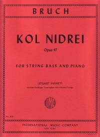 Bruch Kol Nidrei Double Bass & Piano Sheet Music Songbook