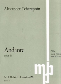 Tcherepnine Andante Op64 Trombone Sheet Music Songbook