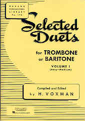 Selected Duets Vol 1 Voxman Trombone Sheet Music Songbook