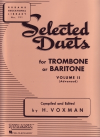 Selected Duets Vol 2 Voxman Trombone Sheet Music Songbook