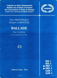 Destanque Ballade Trombone & Piano Sheet Music Songbook