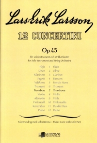 Larsson Concertino Op45 No 7 Trombone & Piano Sheet Music Songbook