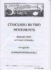 Mozart Concerto In Two Movements K412 Euph & Bari Sheet Music Songbook