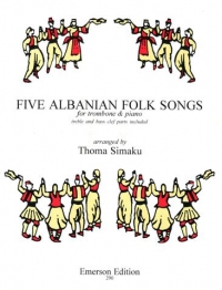 Albanian Five Folk Songs Arr Simaku Bass/treb/pno Sheet Music Songbook
