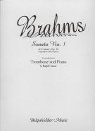Brahms Sonata No1 Op38 Emin Sauer Trombone & Piano Sheet Music Songbook