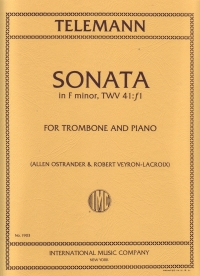 Telemann Sonata Fmin Ostrander/veyron-lacroix Tbn Sheet Music Songbook