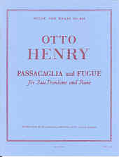Henry Passacaglia & Fugue Trombone & Piano Sheet Music Songbook