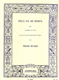 Busser Piece In Eb Op33 Trombone & Piano Sheet Music Songbook