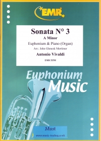 Vivaldi Sonata No 3 Amin Euphonium/baritone Treble Sheet Music Songbook