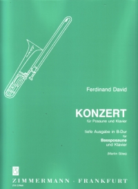 David Concertino Bb Op4 Bass Trombone & Piano Sheet Music Songbook
