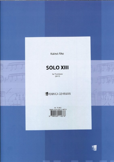 Aho Solo Xiii Trombone Sheet Music Songbook