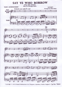 Mozart Say Ye Who Borrow Street Trumpet Sheet Music Songbook