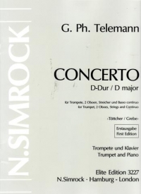 Telemann Concerto D Trumpet Sheet Music Songbook
