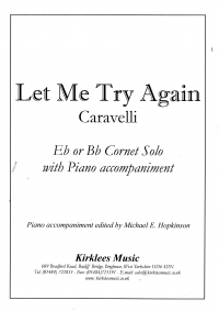 Let Me Try Again Eb Or Bb Cornet & Piano Sheet Music Songbook