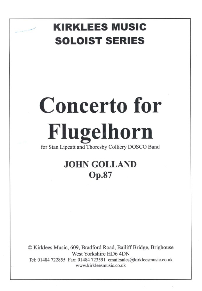 Golland Concerto For Flugel Horn & Piano Sheet Music Songbook