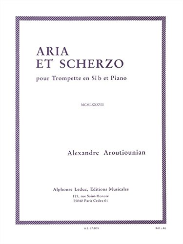 Arutiunian Aria & Scherzo Trumpet Sheet Music Songbook