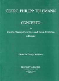 Telemann Concerto Dmaj Twv51 Trumpet & Piano Sheet Music Songbook