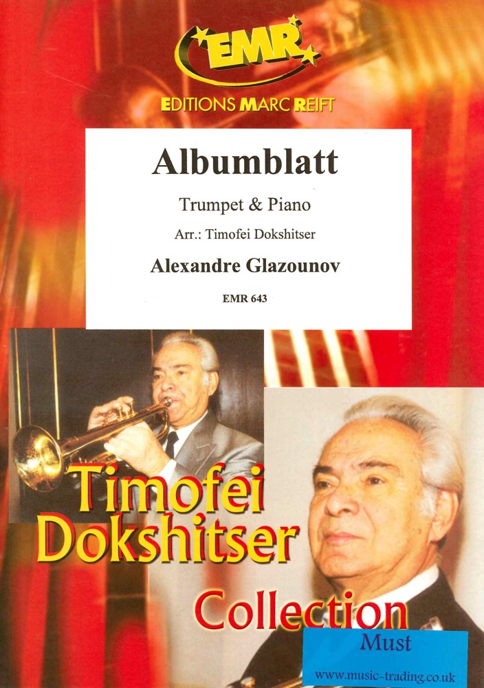 Glazunov Albumblatt Trumpet & Piano Sheet Music Songbook