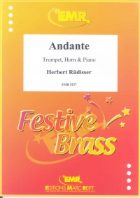 Rudisser Andante F Maj Op 7 Trumpet Horn & Piano Sheet Music Songbook
