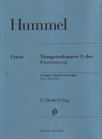 Hummel Trumpet Concerto E Trumpet & Piano Sheet Music Songbook