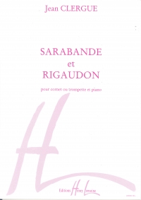 Clergue Sarabande Et Rigaudon Trumpet & Piano Sheet Music Songbook