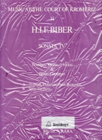 Biber Sonata Iv In C Major Trumpet, Violin, Bc Sheet Music Songbook