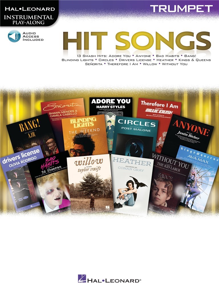 Hit Songs Instrumental Play Along Trumpet + Online Sheet Music Songbook