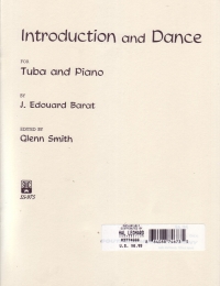 Barat Introduction & Dance Smith Tuba & Piano Sheet Music Songbook