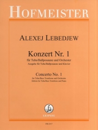 Lebedjew Concerto No 1 Tuba & Piano Sheet Music Songbook