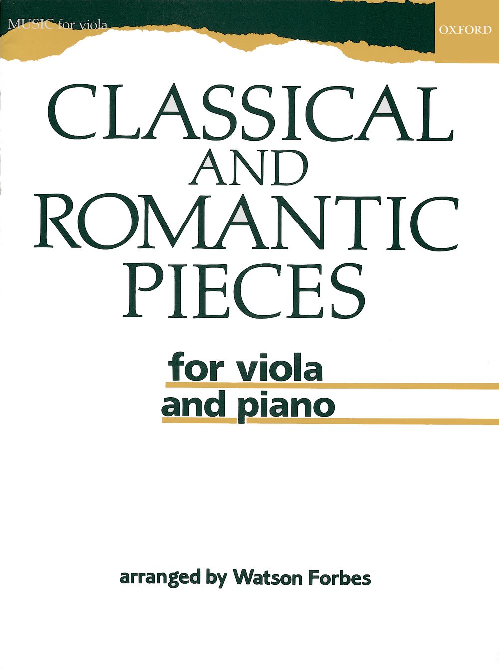 Classical & Romantic Pieces Forbes Viola Sheet Music Songbook