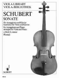 Schubert Arpeggione Sonata Amin Viola Sheet Music Songbook