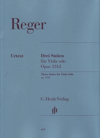 Reger Three Suites Op131d Viola Sheet Music Songbook