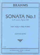 Brahms Sonata No 1 Fmin Op120 Viola & Piano Sheet Music Songbook