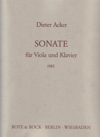 Acker Sonata Viola Sheet Music Songbook