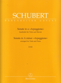 Schubert Arpeggione Sonata Amin D821 Viola Sheet Music Songbook