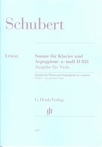 Schubert Arpeggione Sonata Amin D821 Viola Sheet Music Songbook