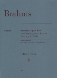 Brahms Sonatas Op120 Clarinet Edition For Viola Sheet Music Songbook