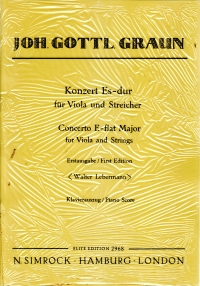 Graun Viola Concerto In Eb Viola & Piano Sheet Music Songbook
