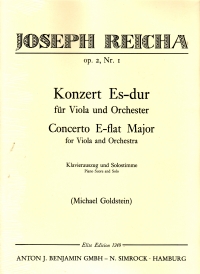 Reicha Viola Concerto E Flat Op2/1 Arr. Goldstein Sheet Music Songbook