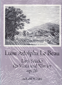 Le Beau Three Pieces Op. 26 Viola & Piano Sheet Music Songbook