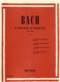 Bach 6 Sonate E Partite Bwv 1001-1006 Viola Sheet Music Songbook