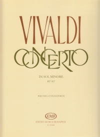 Vivaldi Concerto Gmin Rv417 Viola & Piano Sheet Music Songbook